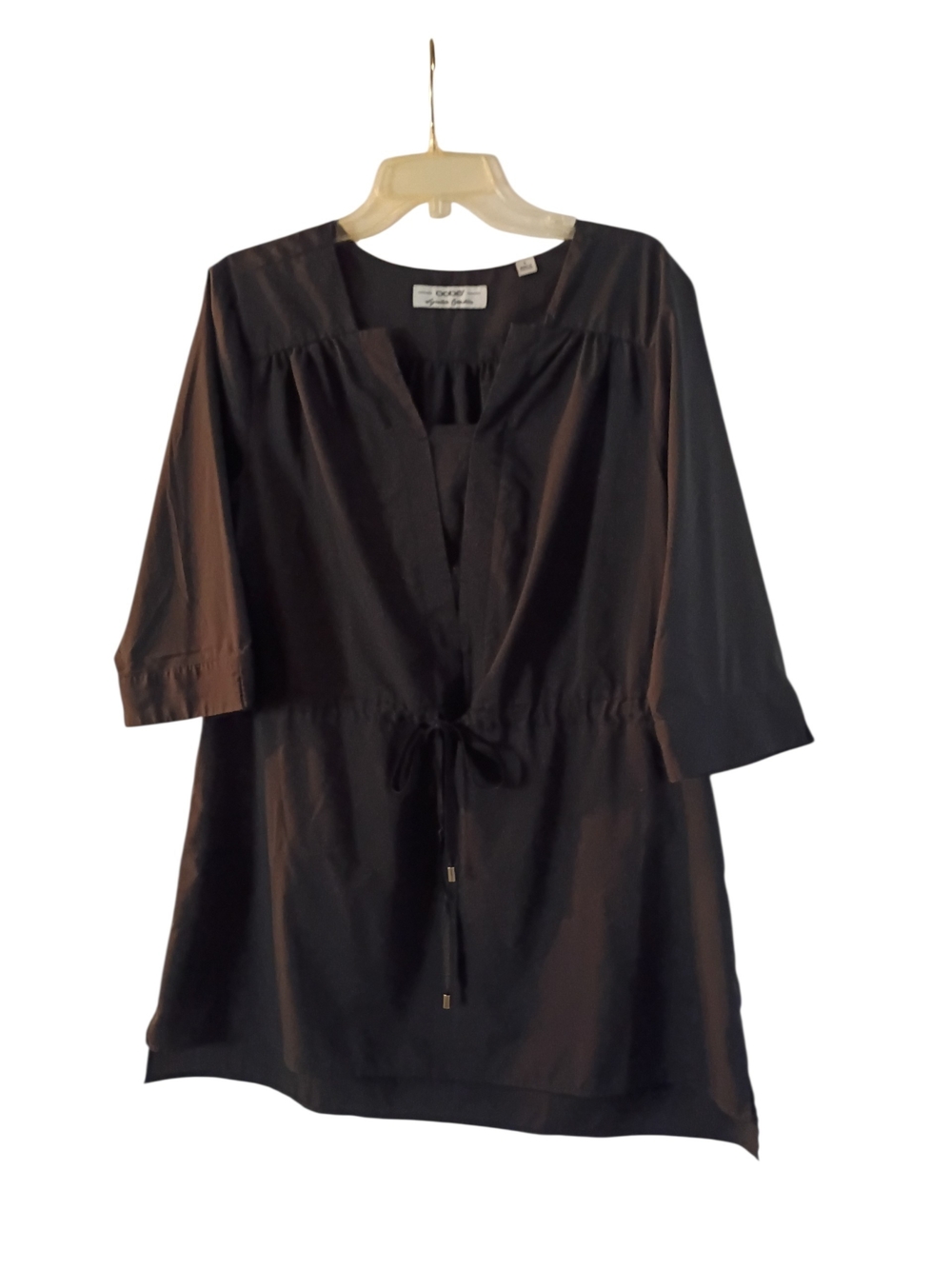 EUC Black Oobe Drawstring Tunic Top - Casual Women's Top Lightweight